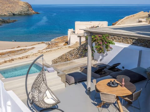 Patio, Hot Tub, Balcony/Terrace, Beach, Pool view, Sea view, sunbed