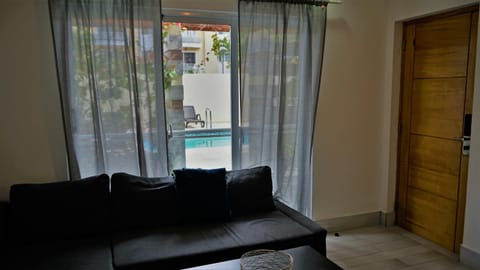 Living room, Pool view