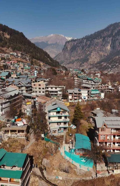 Property building, Natural landscape, Bird's eye view, Mountain view