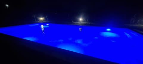 Night, Pool view, Swimming pool