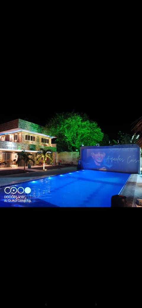 Night, Pool view, Swimming pool