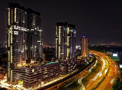 Property building, Night, Neighbourhood, Bird's eye view, City view, Swimming pool