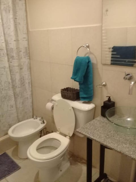 Bathroom, bidet, towels