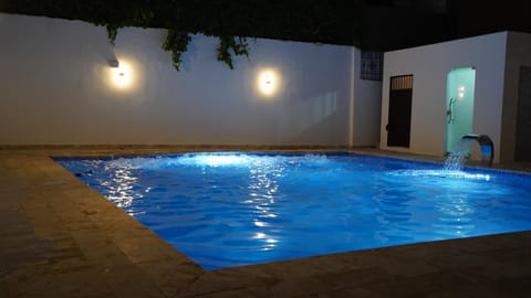 Night, Pool view, Swimming pool