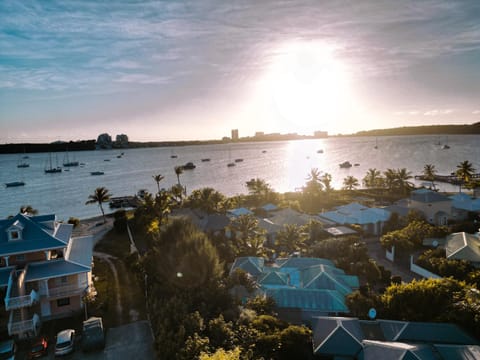 Natural landscape, Bird's eye view, City view, Swimming pool, Sunset