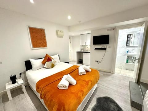 Bed, TV and multimedia, Kitchen or kitchenette, Bedroom