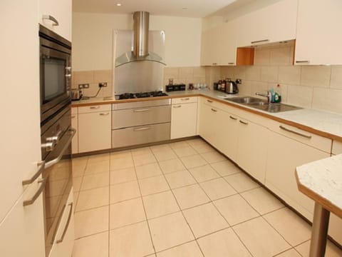 Kitchen or kitchenette, dishwasher, stove