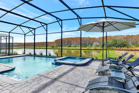 Patio, Hot Tub, Lake view, Swimming pool, sunbed