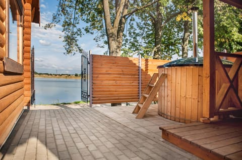 Patio, Natural landscape, Sauna, Lake view