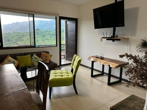 Natural landscape, TV and multimedia, Living room, Dining area, Mountain view