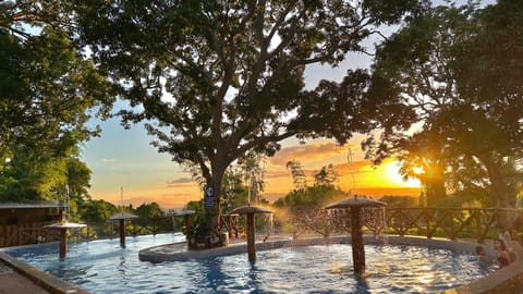 Swimming pool, Sunset