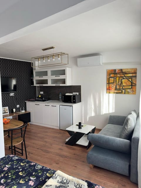 Kitchen or kitchenette, Living room, minibar