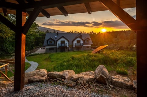 Property building, Garden view, Sunset