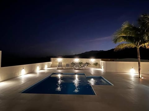 Night, Pool view, Swimming pool