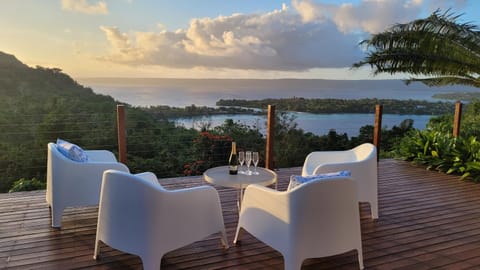 Natural landscape, Balcony/Terrace, Seating area, Mountain view, Sea view, Sunset