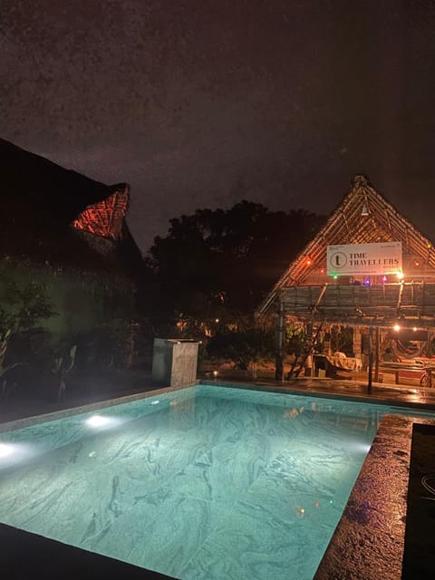 Night, Pool view, Swimming pool