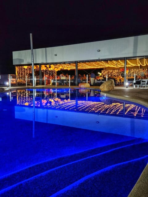 Night, Pool view, Swimming pool