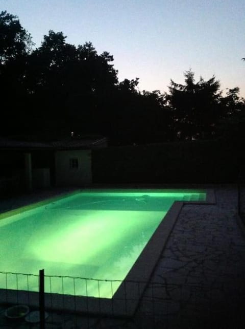 Night, Pool view, Swimming pool