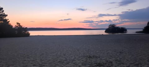 Beach, Lake view, Sunset