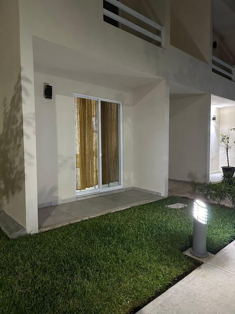 Property building, Night, Garden