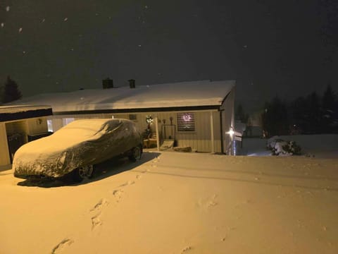 Property building, Night, Winter