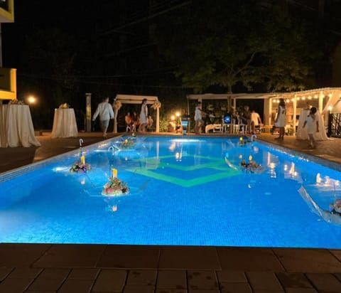 Night, Pool view, Swimming pool