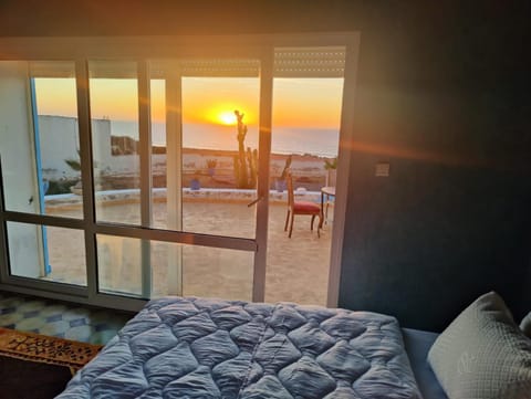 Bed, Natural landscape, View (from property/room), Balcony/Terrace, Photo of the whole room, Bedroom, Sea view, Sunset