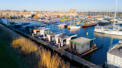 Luxurious waterloft near beach and centre Docked boat in Zeewolde