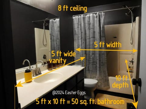 Shower, Bathroom, Text overlay