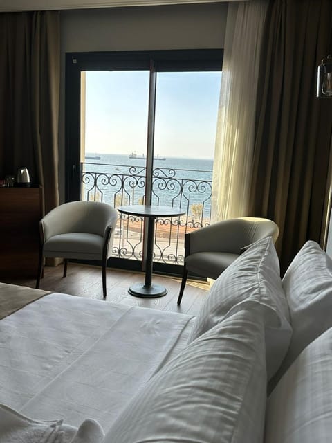 Seating area, Bedroom, Sea view