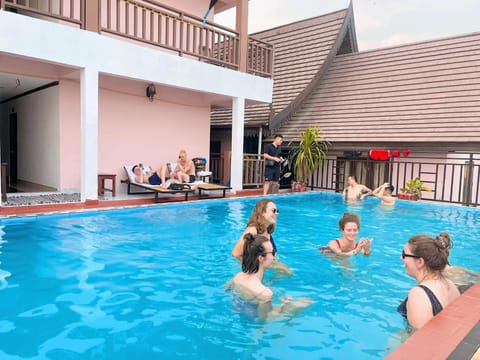 Day, People, Pool view, Swimming pool, children, group of guests, sunbed