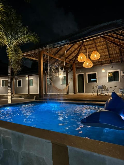 Night, Pool view, Swimming pool