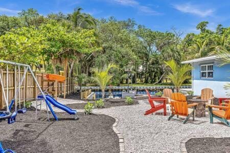 Lake Access Pool Swing Set House in Fort Lauderdale