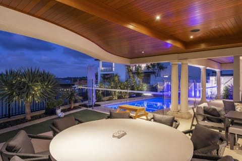 Patio, Night, View (from property/room), Seating area, Pool view, Swimming pool