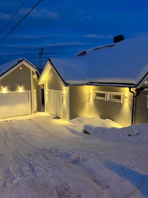 Property building, Night, Winter