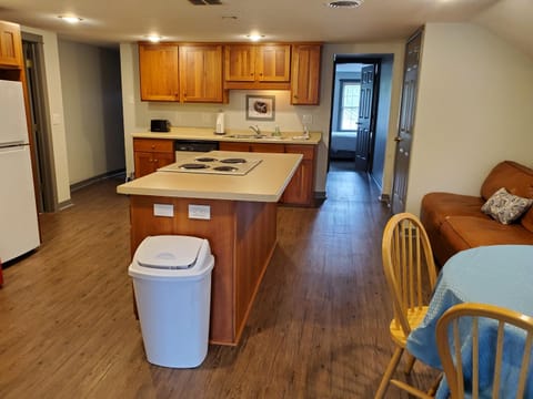 Kitchen or kitchenette, Seating area, dishwasher, stove, kitchen