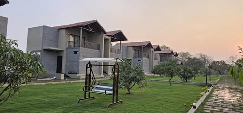 Property building, Garden, Sunset