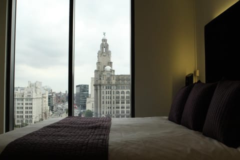 Bed, Bedroom, City view