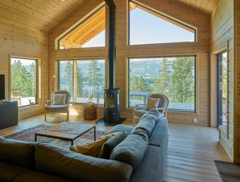 Living room, Seating area, Mountain view