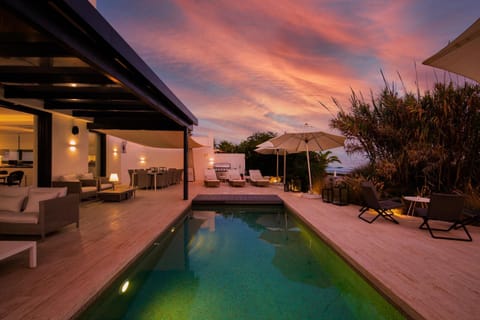 Seating area, Swimming pool, Sunset