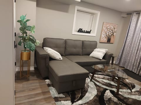 TIMATT'S PLACE . Welcome to your home away from home! This walkout basement has a private entrance, newly constructed with full bathroom and kitchen amenities, a spacious living room, indoor and outdoor dining areas, and a comfortable bedroom. Apartment in Bowmanville