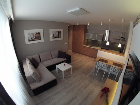 TV and multimedia, Kitchen or kitchenette, Living room, Seating area