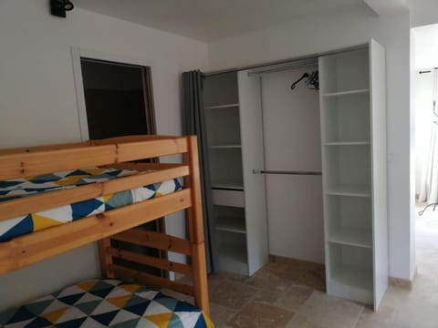 Bed, Photo of the whole room, bunk bed, wardrobe