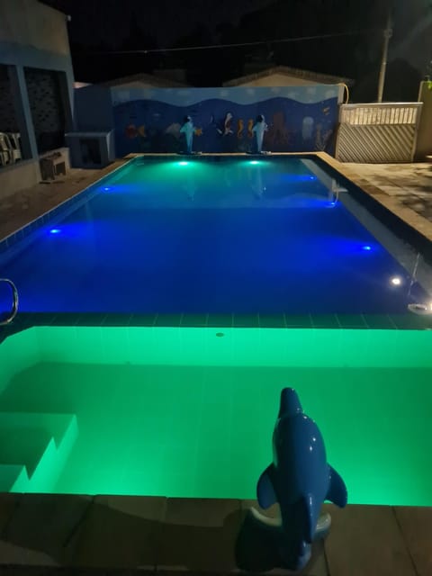 Night, Pool view, Swimming pool