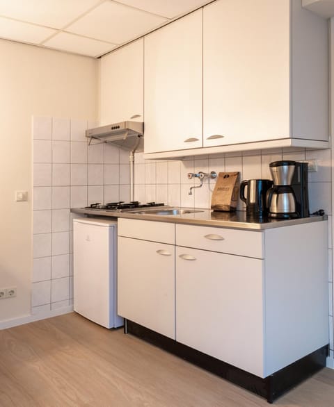 Kitchen or kitchenette, minibar, stove