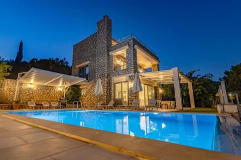 Property building, Night, BBQ facilities, Pool view, Swimming pool