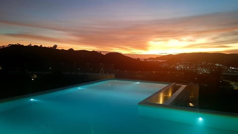 Pool view, Swimming pool, Sunset