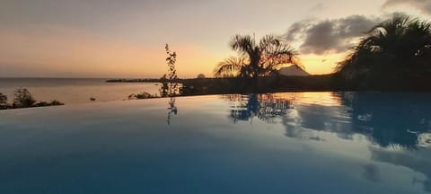 Day, Natural landscape, Pool view, Sea view, Swimming pool, Sunset