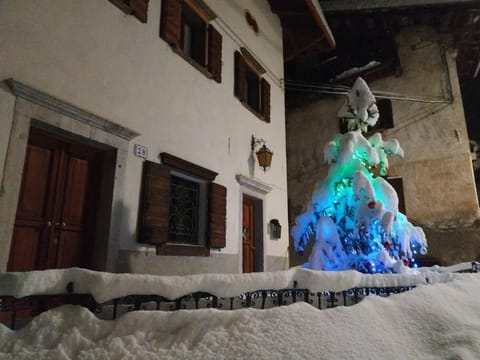 Property building, Night, Winter