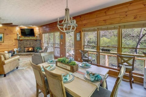 Riverfront Home w Gameroom & Screened Porch House in East Ellijay